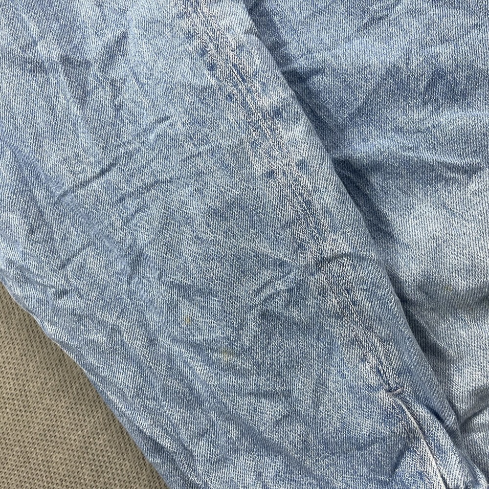Free People Jacket Womens Medium Blue Denim Long Chore‎ Coat Button Henley Dress - Picture 13 of 14